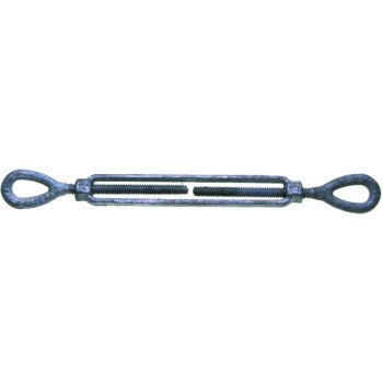 Baron 15-1/2X12 Turnbuckle, 2200 lb Working Load, 1/2 in Thread, Eye, Eye, 12 in L Take-Up, Galvanized Steel