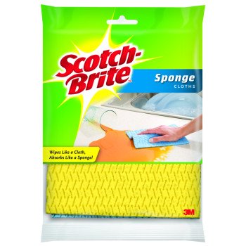 Scotch-Brite 9055 Sponge Cloth, 7.8 in L, 6.8 in W, Cellulose, Blue