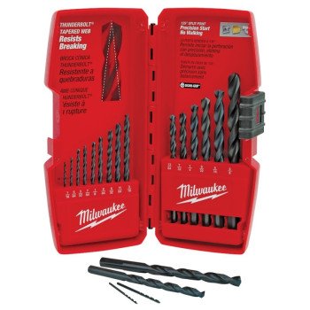 Milwaukee 48-89-2803 Drill Bit Set, 15-Piece, Steel, Black Oxide