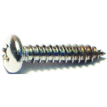 Midwest Fastener 05109 Screw, #8 Thread, Coarse Thread, Pan Head, Phillips Drive, Self-Tapping, Sharp Point, 100/PK