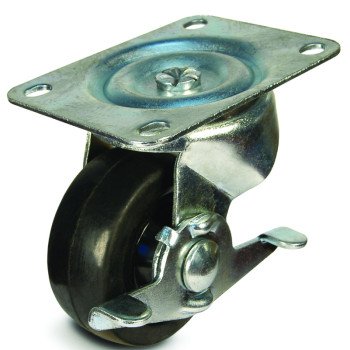 Dh Casters C-GD40RSB Swivel Caster, 4 in Dia Wheel, 1-1/4 in W Wheel, Rubber Wheel, 200 lb