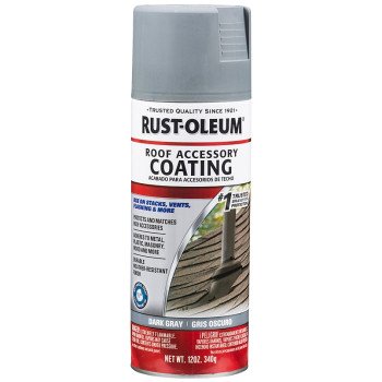 Rust-Oleum 302123 Roof Accessory Coating, Dark Gray, 12 oz, Aerosol Can, Liquid