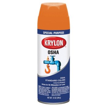 Krylon K02410777 Safety Spray Paint, Gloss, OSHA Safety Orange, 12 oz, Can