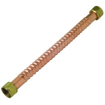 BrassCraft Copper-Flex Series WB00-24N Water Heater Connector, 3/4 in, FIP, Copper, 24 in L