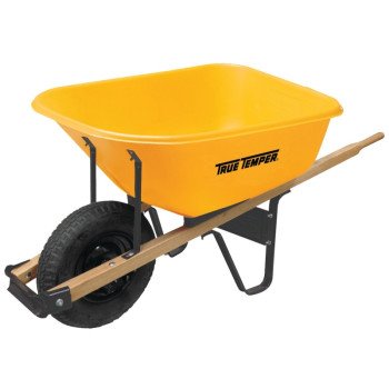 True Temper RP625 Wheelbarrow, 6 cu-ft Volume, Poly, 1-Wheel