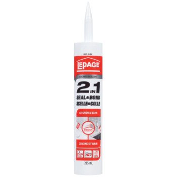 LePage SEAL & BOND 1910257 Kitchen and Bath Sealant, White, 295 mL Cartridge