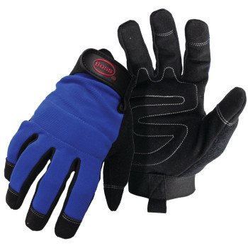 Boss B52011-XL Utility Gloves, XL, Reinforced Thumb, Open Cuff, Synthetic Leather, Dark Gray