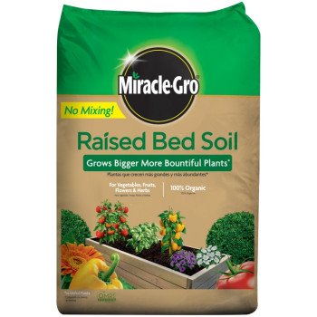 Miracle-Gro 73959430 Raised Bed Soil Bag, 1.5 cu-ft Coverage Area Bag