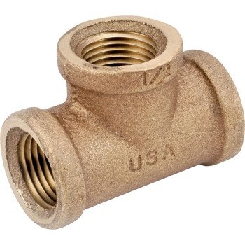 Anderson Metals 738101-16 Pipe Tee, 1 in, Brass, 200 psi Pressure