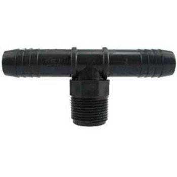 Boshart PPMT-05 Series UPPMT-05 Combination Hose Tee, 1/2 in, Insert x Insert, 1/2 in, Male, Polypropylene