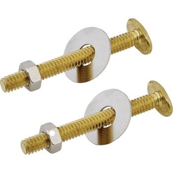 ProSource 70490-3L Bolt Set, Steel, Brass, For: Use to Attach Toilet to Flange