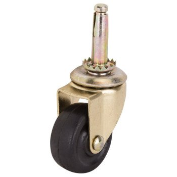 ProSource JC-D03-PS Swivel Caster, 1-5/8 in Dia Wheel, 1-5/8 in W Wheel, Rubber Wheel, Black, 70 lb