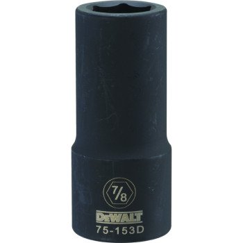 DEWALT DWMT75153OSP Impact Socket, 7/8 in Socket, 3/4 in Drive, 6-Point, CR-440 Steel, Black Oxide