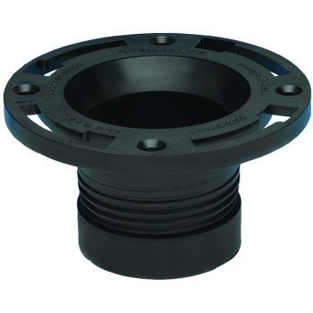 Oatey 43650 Closet Flange, 4 in Connection, ABS, Black