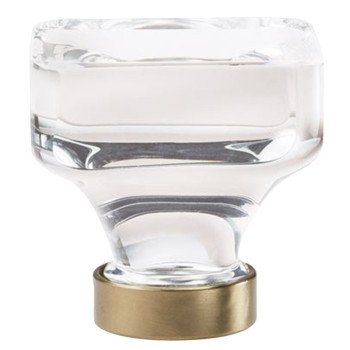 Amerock Glacio Series BP36653CBBZ Cabinet Knob, 1-5/16 in Projection, Glass/Zinc, Clear/Golden Champagne