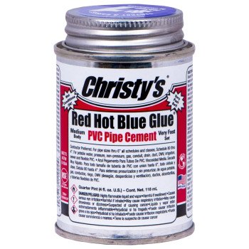 Christy's RH-RHBV-QP-48 Solvent Cement, 0.25 pt, Can, Medium Syrupy Liquid, Blue