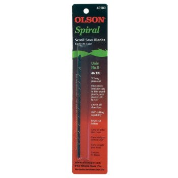 Olson SP46100 Scroll Saw Blade, Spiral Teeth, 46 TPI, 5 in L