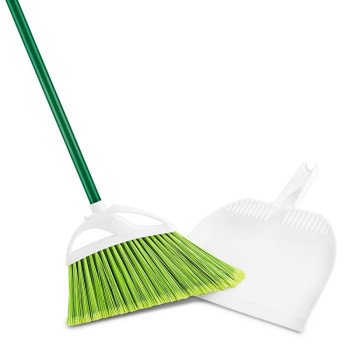 Libman PETPLUS 1680 Angle Broom, 9-1/2 in Sweep Face, 6 in L Trim, Fiber Bristle, Steel Handle