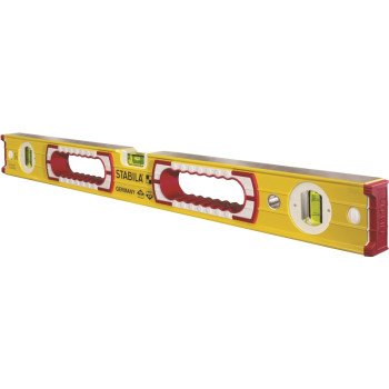 Stabila 37478 Spirit Level, 78 in L, 3-Vial, Non-Magnetic, Aluminum, Yellow