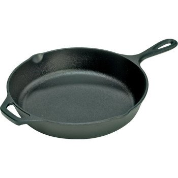 Lodge L12SK3 Pre-Seasoned Skillet with Handle, 13-1/4 in Dia, Iron, Black