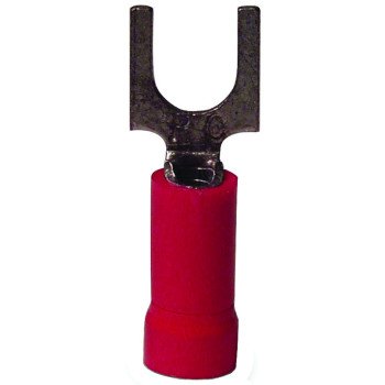 Gardner Bender 20-111 Spade Terminal, 600 V, 22 to 18 AWG Wire, #4 to 6 Stud, Vinyl Insulation, Red