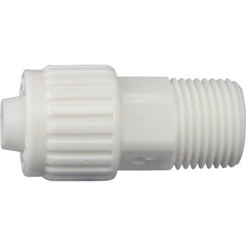 Flair-It 16870 Tube to Pipe Adapter, 3/8 x 1/2 in, PEX x MPT, Polyoxymethylene, White