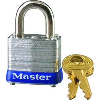 Master Lock 7KA P609 Padlock, Keyed Alike Key, Open Shackle, 3/16 in Dia Shackle, 9/16 in H Shackle, Steel Shackle