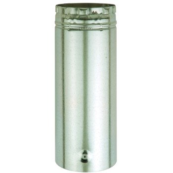 AmeriVent 6E12A Type B Gas Vent Pipe, 6 in OD, 12 in L, Aluminum/Galvanized Steel