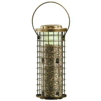 Perky-Pet 114 Squirrel Stumper Feeder, Metal/Plastic, Clear, Antique Gold, Hanging Mounting