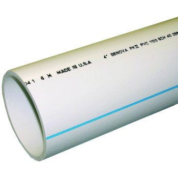 JM Eagle 1826 Pipe, 4 in, 20 ft L, SCH 40 Schedule, PVC, White