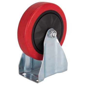 ProSource JC-382-G Rigid Caster, 5 in Dia Wheel, 30 mm W Wheel, PU Wheel, Red, 275 lb, Steel Housing Material