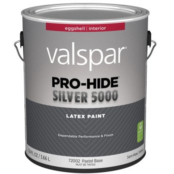 Valspar Pro-Hide Silver 5000 7300 028.0072002.007 Latex Paint, Water Base, Eggshell, Pastel Base, 1 gal