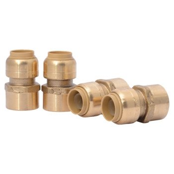 SharkBite U072LFA4 Pipe Connector, 1/2 in, FNPT, Brass, 200 psi Pressure