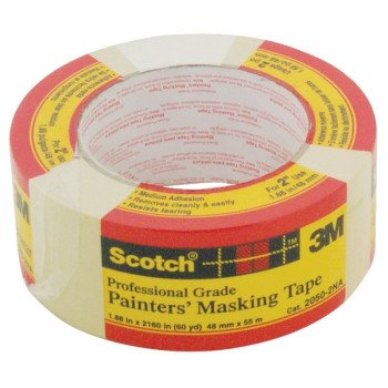 Scotch Greener 2050-48A Masking Tape, 60.1 yd L, 2 in W, Paper Backing, Beige