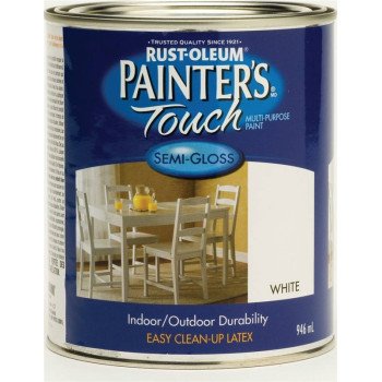 RUST-OLEUM PAINTER'S Touch 254948 Brush-On Paint, Semi-Gloss, White, 946 mL Can