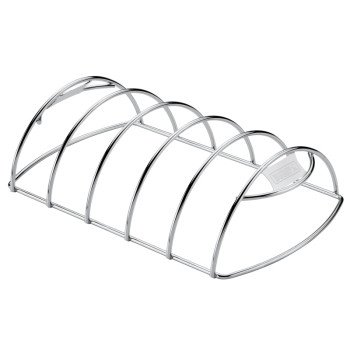 Weber 6605 Rib Rack, 13-13/64 in L, 8 in W, Steel, Chrome