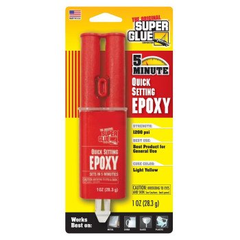 The Original Super Glue SY-QS Epoxy Adhesive, Light Yellow, Liquid, 1 oz, Syringe