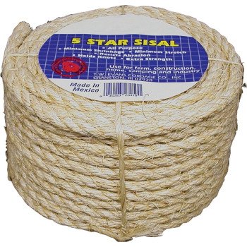 T.W. Evans Cordage 22-600 Fiber Rope, 1/2 in Dia, 665 ft L, Sisal, Natural