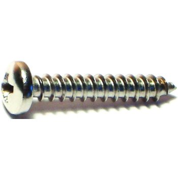 Midwest Fastener 05110 Screw, #8-15 Thread, 1 in L, Coarse Thread, Pan Head, Phillips Drive, Stainless Steel, 100 PK