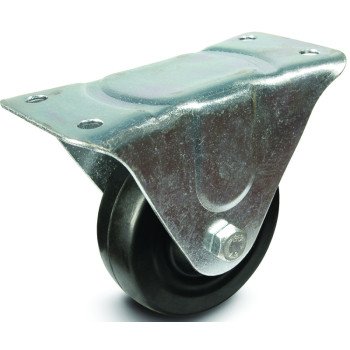 Dh Casters C-GD40RR Rigid Caster, 4 in Dia Wheel, 1-1/4 in W Wheel, Rubber Wheel, 200 lb