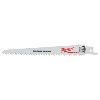 Milwaukee 48-00-5015 Reciprocating Saw Blade, 3/4 in W, 6 in L, 6 TPI, Bi-Metal Cutting Edge