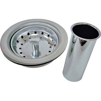 ProSource PMB-130 Sink Strainer, 4.4 in Dia, Chrome, For: Sink