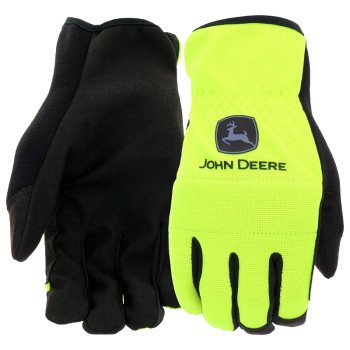 John Deere JD86018-L High-Dexterity Work Gloves, Men's, L, Reinforced Thumb, Shirred Cuff, Spandex/Synthetic Leather