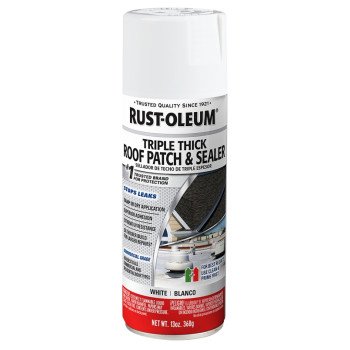 Rust-Oleum 345814 Roof Patch and Sealer, White, Liquid, 12 oz, Aerosol Can