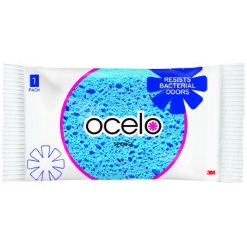 Ocelo 7264-T Sponge, 7.7 in L, 4.2 in W, 1-1/2 in Thick, Cellulose, Blue