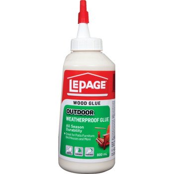 LePage 524644 Outdoor Weatherproof Glue, Light Brown, 800 mL Bottle