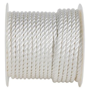 Koch 5211645 Rope, 1/2 in Dia, 200 ft L, 1/2 in, 639 lb Working Load, Nylon, White