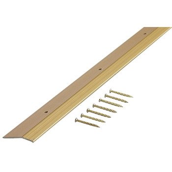 M-D 72074 Carpet Trim, 36 in L, 1.38 in W, Smooth Surface, Aluminum, Satin Brass