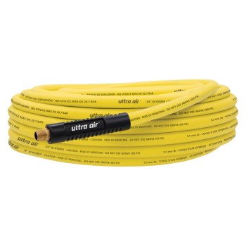 Amflo 575-50A Hybrid Air Hose, 3/8 in ID, 50 ft L, MNPT, 300 psi Pressure, Polymer, Yellow