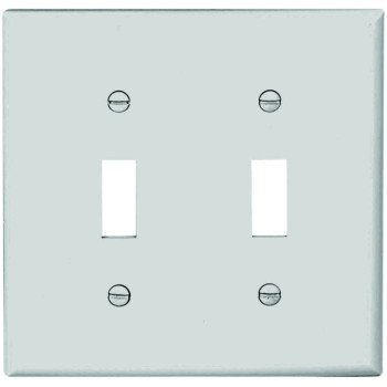 Eaton Wiring Devices 5139W-BOX Wallplate, 4-1/2 in L, 4.56 in W, 2 -Gang, Nylon, White, High-Gloss